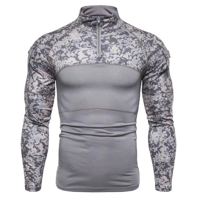 New mens Camouflage Tactical Military Clothing Combat Shirt Assault long sleeve Tight T shirt Army Costume