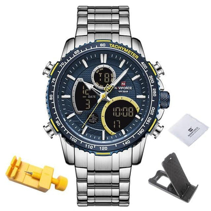 NAVIFORCE Men Watch Top Luxury Brand Big Dial Sport Watches Mens Chronograph Quartz Wristwatch Date Male Clock Relogio Masculino