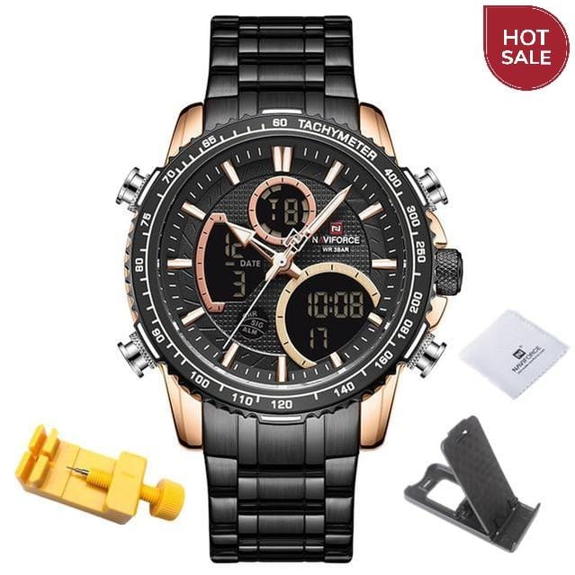 NAVIFORCE Men Watch Top Luxury Brand Big Dial Sport Watches Mens Chronograph Quartz Wristwatch Date Male Clock Relogio Masculino