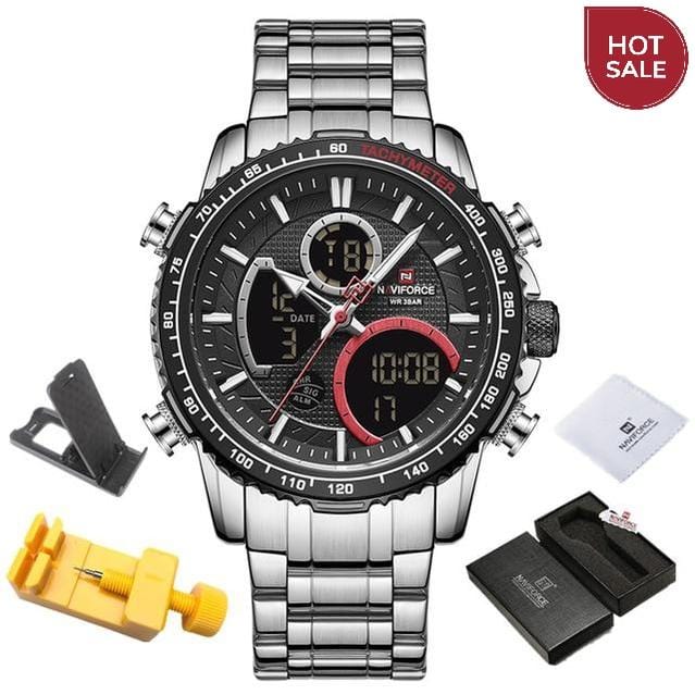 NAVIFORCE Men Watch Top Luxury Brand Big Dial Sport Watches Mens Chronograph Quartz Wristwatch Date Male Clock Relogio Masculino