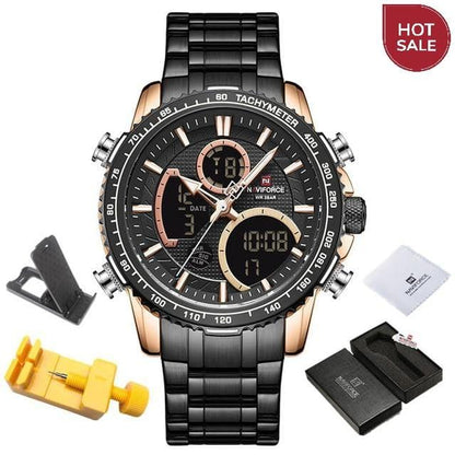 NAVIFORCE Men Watch Top Luxury Brand Big Dial Sport Watches Mens Chronograph Quartz Wristwatch Date Male Clock Relogio Masculino