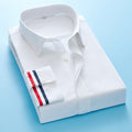 Men's Clothing Classic white black shirts korean clothes Shirt Covered Placket Formal Business Standard-fit Long Sleeve Shirts