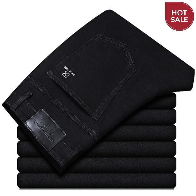 SULEE Brand 2021 New Men's Slim Elastic Jeans Fashion Business Classic Style Jeans Denim Pants Trousers Male