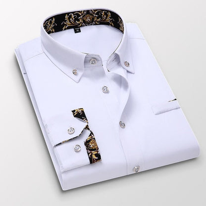 Men's clothing  Arrival Men Shirt Fashion Causal Long Sleeved Male Dress Social Business Brand Shirt Soft Weeding White Shirts