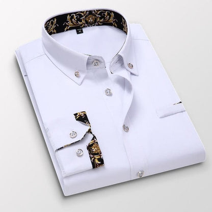 Men's clothing  Arrival Men Shirt Fashion Causal Long Sleeved Male Dress Social Business Brand Shirt Soft Weeding White Shirts