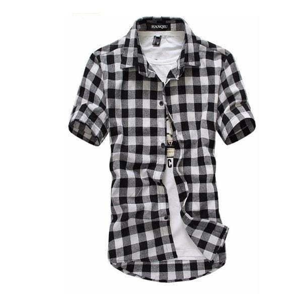 Red And Black Plaid Shirt Men Shirts 2021 New Summer Fashion Chemise Homme Mens Checkered Shirts Short Sleeve Shirt Men Blouse