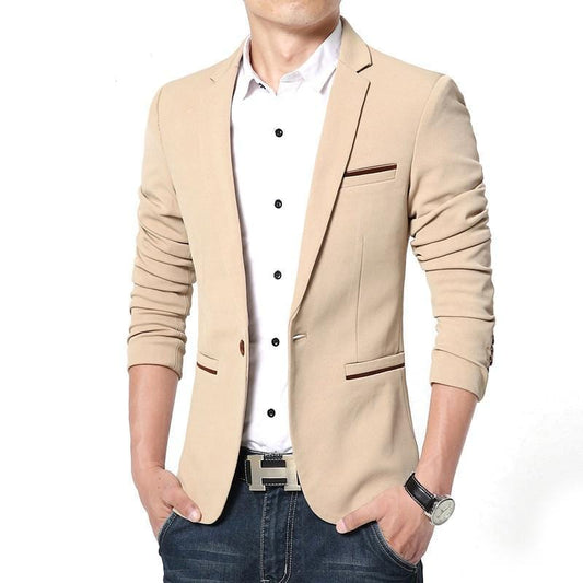 Spring Autumn Luxury Men Blazer 2021 Casual Business Cotton Slim Fit Suit jacket Male Plus Size M-5XL Blazer Masculino