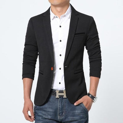 Spring Autumn Luxury Men Blazer 2021 Casual Business Cotton Slim Fit Suit jacket Male Plus Size M-5XL Blazer Masculino