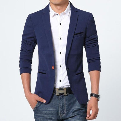 Spring Autumn Luxury Men Blazer 2021 Casual Business Cotton Slim Fit Suit jacket Male Plus Size M-5XL Blazer Masculino
