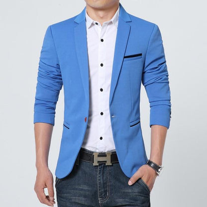 Spring Autumn Luxury Men Blazer 2021 Casual Business Cotton Slim Fit Suit jacket Male Plus Size M-5XL Blazer Masculino