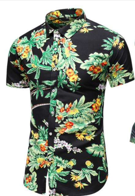 Fashion 9 Style Design Short Sleeve Casual Shirt Men's Print Beach Blouse 2021 Summer Clothing Plus Asian Size M-XXXL 4XL 5XL