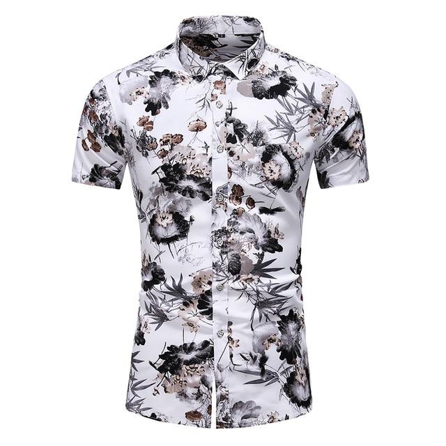 Fashion 9 Style Design Short Sleeve Casual Shirt Men's Print Beach Blouse 2021 Summer Clothing Plus Asian Size M-XXXL 4XL 5XL