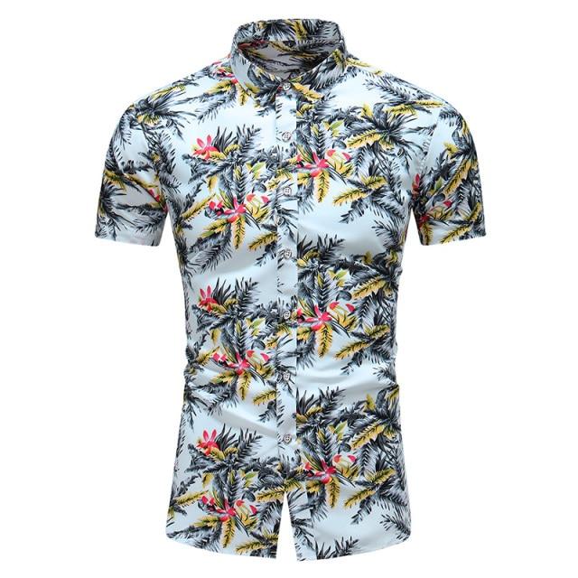 Fashion 9 Style Design Short Sleeve Casual Shirt Men's Print Beach Blouse 2021 Summer Clothing Plus Asian Size M-XXXL 4XL 5XL