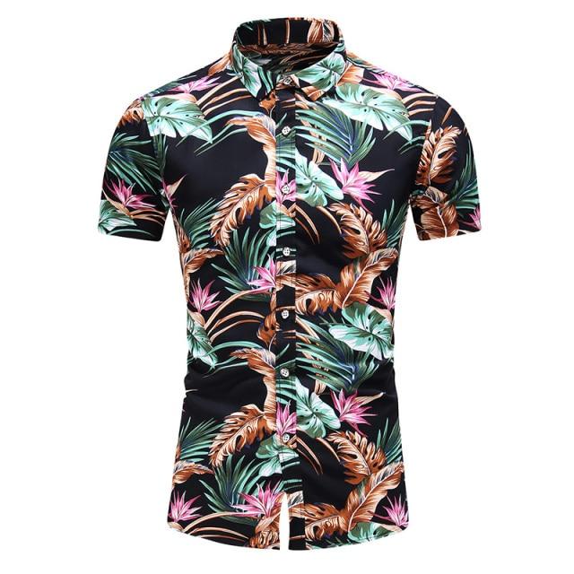 Fashion 9 Style Design Short Sleeve Casual Shirt Men's Print Beach Blouse 2021 Summer Clothing Plus Asian Size M-XXXL 4XL 5XL