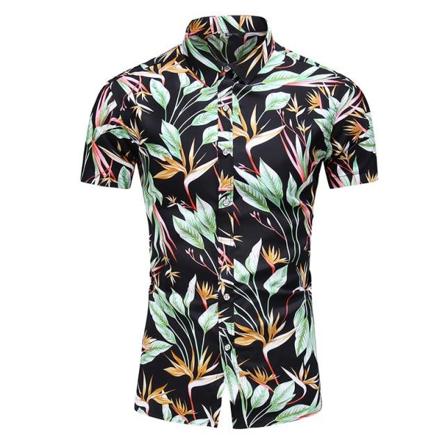 Fashion 9 Style Design Short Sleeve Casual Shirt Men's Print Beach Blouse 2021 Summer Clothing Plus Asian Size M-XXXL 4XL 5XL