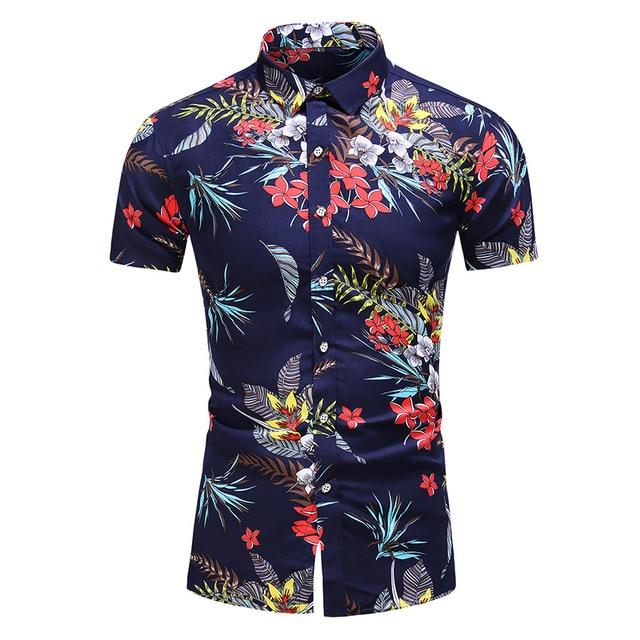 Fashion 9 Style Design Short Sleeve Casual Shirt Men's Print Beach Blouse 2021 Summer Clothing Plus Asian Size M-XXXL 4XL 5XL