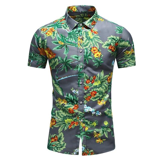 Fashion 9 Style Design Short Sleeve Casual Shirt Men's Print Beach Blouse 2021 Summer Clothing Plus Asian Size M-XXXL 4XL 5XL