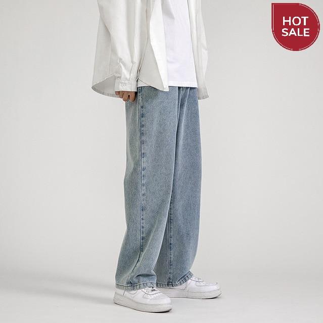 Men's Jeans Fashion Loose Straight New Casual Wide Leg Pants Cowboy Mans Streetwear Korean Hip Hop Trousers Spring Summer jeans