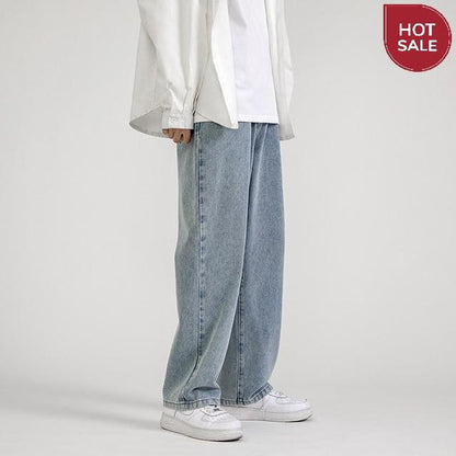 Men's Jeans Fashion Loose Straight New Casual Wide Leg Pants Cowboy Mans Streetwear Korean Hip Hop Trousers Spring Summer jeans