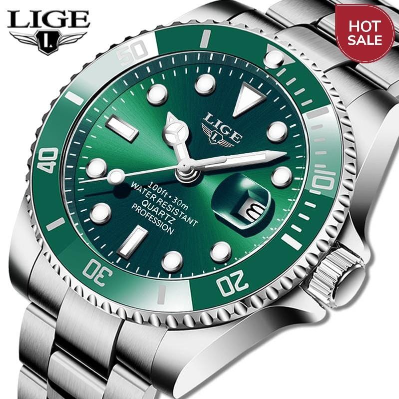 LIGE Top Brand Luxury Fashion Diver Watch Men 30ATM Waterproof Date Clock Sport Watches Mens Quartz Wristwatch Relogio Masculino
