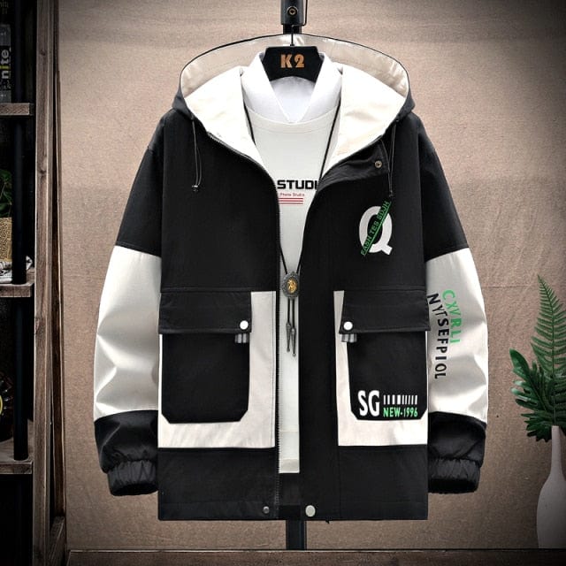 Men's Windbreaker Jackets Youth Korea Fashion Print Casual Coat Male Clothing  Spring Autumn Jackets Men Dropshipping