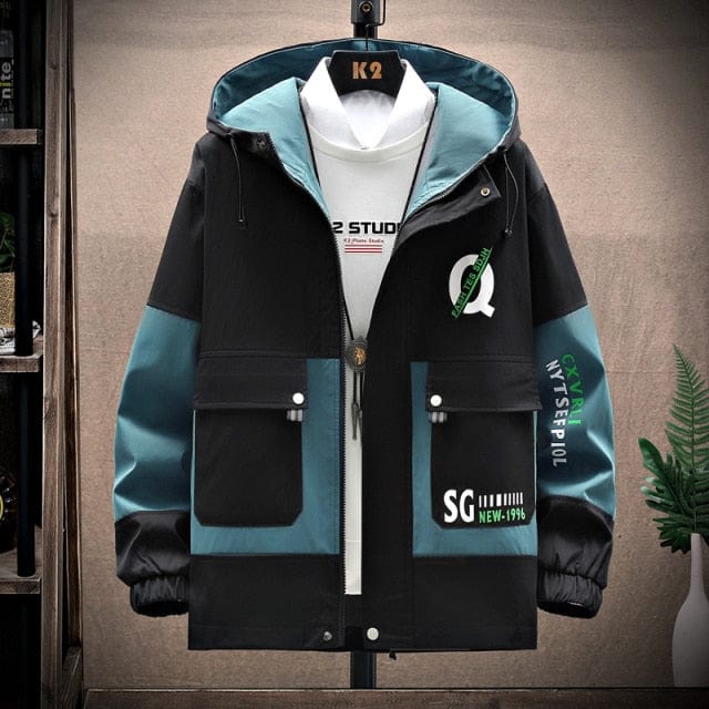 Men's Windbreaker Jackets Youth Korea Fashion Print Casual Coat Male Clothing  Spring Autumn Jackets Men Dropshipping