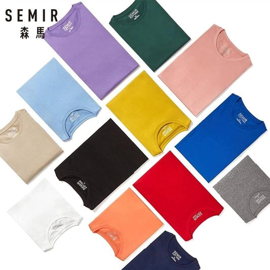 SEMIR T Shirt Men 2021 Fashion Casual Cotton T-shirts Men White Tee Shirts Short Sleeve Streetwear Summer Tops For Male