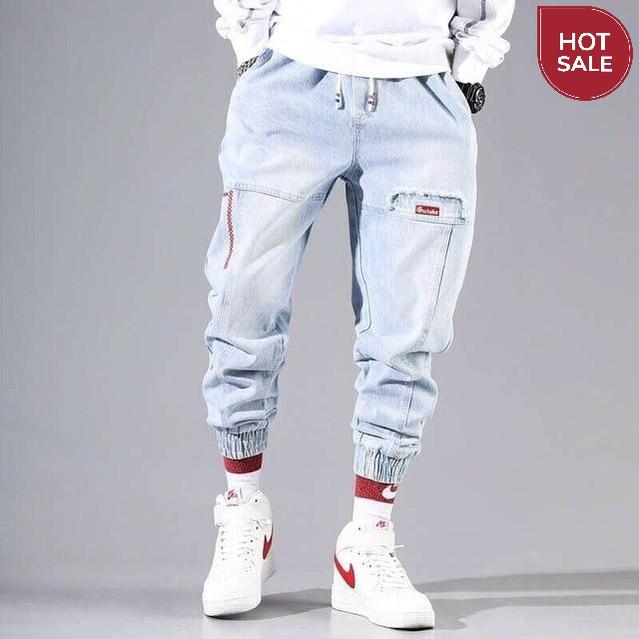 2021 New Streetwear Hip Hop Cargo Pants Men's jeans Cargo Pants Elastic Harun pants Joggers Pants In Autumn and Spring Men Cloth