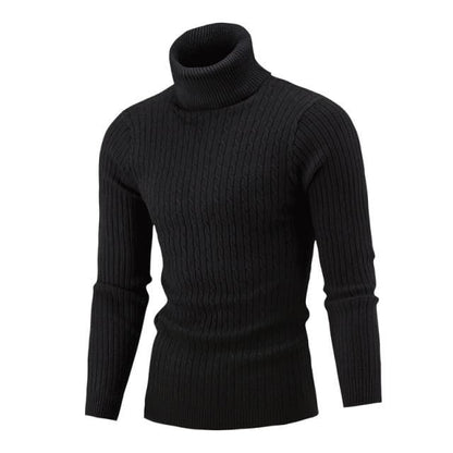 Men's sweater autumn and winter new European and American high collar foreign trade solid color twist bottoming shirt
