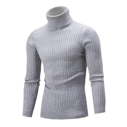 Men's sweater autumn and winter new European and American high collar foreign trade solid color twist bottoming shirt