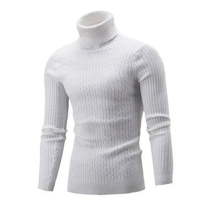 Men's sweater autumn and winter new European and American high collar foreign trade solid color twist bottoming shirt