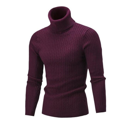 Men's sweater autumn and winter new European and American high collar foreign trade solid color twist bottoming shirt