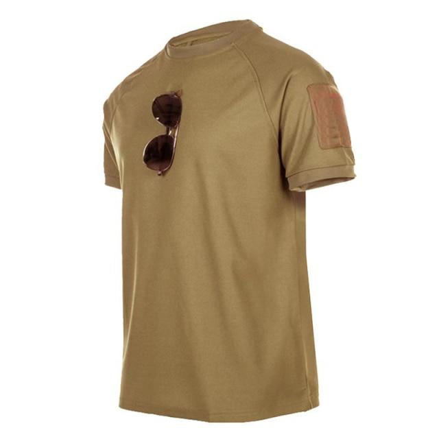 Military Tactical T Shirt Outdoor Sport Quick Dry Lapel Short Sleeve Shirt Summer Hiking Training Tee Men Clothing Casual Tops