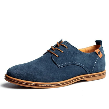 Plus Size Men Casual Leather Shoes  Trend Suede Shoes Winter Plus Velvet Leather Shoes Lace Up Basic Men Shoes