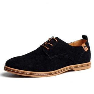 Plus Size Men Casual Leather Shoes  Trend Suede Shoes Winter Plus Velvet Leather Shoes Lace Up Basic Men Shoes