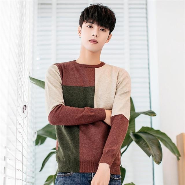 Sweater men's round neck Korean version of the bottoming shirt men's thick autumn and winter men's sweater