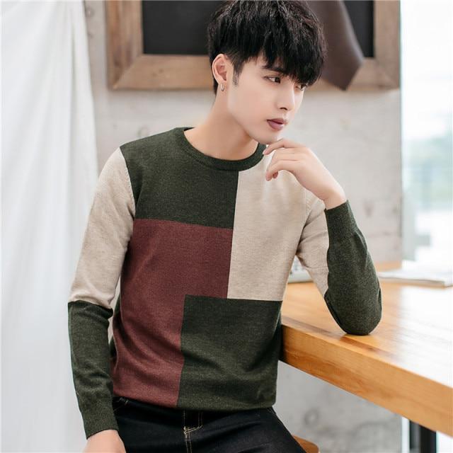 Sweater men's round neck Korean version of the bottoming shirt men's thick autumn and winter men's sweater