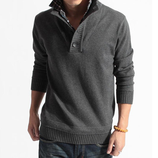 Thick Korean version of the fake two men's sweater collar collar sweater shirt collar men's sweater manufacturers