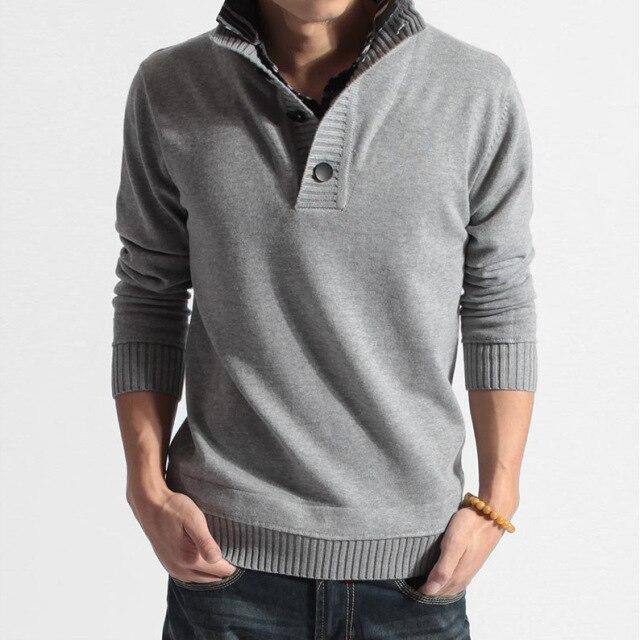 Thick Korean version of the fake two men's sweater collar collar sweater shirt collar men's sweater manufacturers