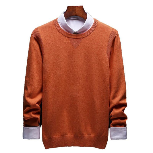 Spring and Autumn Men's Sweater Korean Knitwear Round Neck Sweater Trend Solid Color Jacket Long Sleeve Shirt