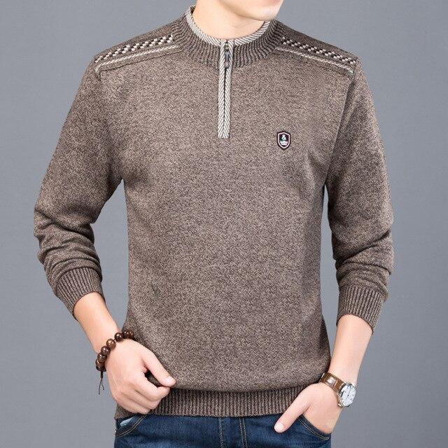 New autumn and winter men's Korean version of the bottoming shirt youth long-sleeved knit shirt collar men's Clothing