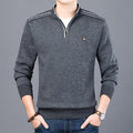 New autumn and winter men's Korean version of the bottoming shirt youth long-sleeved knit shirt collar men's Clothing