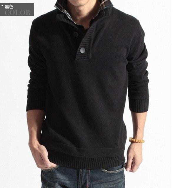Spring and autumn new Korean men's men's sweater men's fake two men's sweater shirt collar