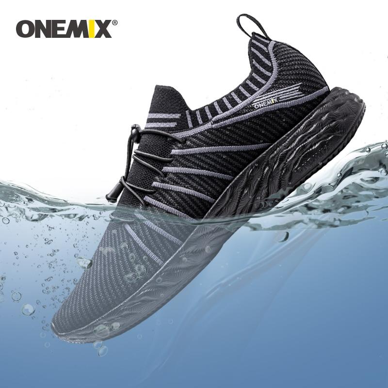 ONEMIX Hot Sale Men Trainers Running Shoes Slip On Mesh Wading Waterproof Breathable Training Women Sneakers Gym Fitness Sports
