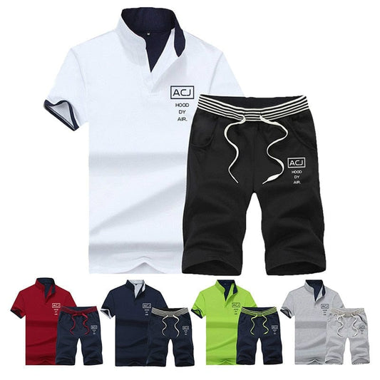 Tracksuit Man Sets Pants Summer New Men&#39;s Cropped T Shirt Shorts Casual Suits Sportswear Mens Clothing Male Sweatshirt 2021