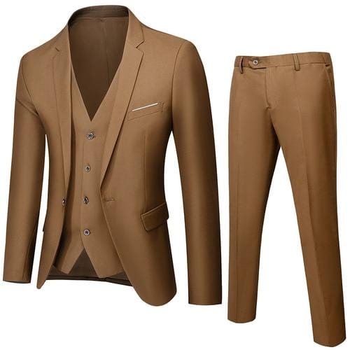 Business Suit Jacket Coat Blazers Trousers Waistcoat Men's Wedding Three Pieces Pants Vest Large Size Professional Suits