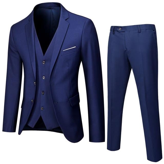 Business Suit Jacket Coat Blazers Trousers Waistcoat Men's Wedding Three Pieces Pants Vest Large Size Professional Suits