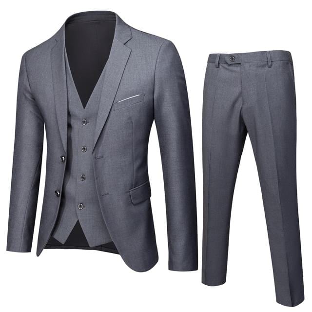 Business Suit Jacket Coat Blazers Trousers Waistcoat Men's Wedding Three Pieces Pants Vest Large Size Professional Suits