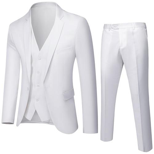 Business Suit Jacket Coat Blazers Trousers Waistcoat Men's Wedding Three Pieces Pants Vest Large Size Professional Suits