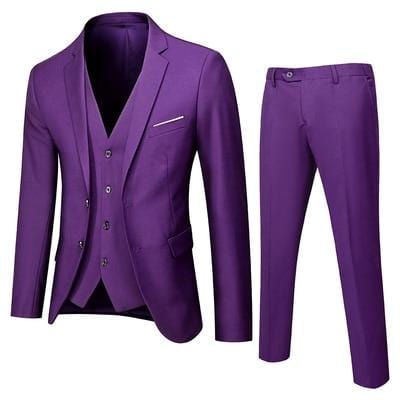 Business Suit Jacket Coat Blazers Trousers Waistcoat Men's Wedding Three Pieces Pants Vest Large Size Professional Suits